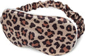 Funky Junque Adjustable Satin Sleep Mask for Women, Silk Filled Eye Mask, Ultra Lightweight, Blocks Light, for Travel, Meditation - Leopard