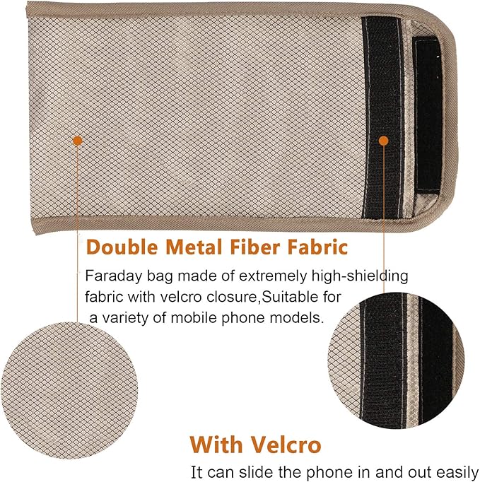 Cell Phone Anti-Radiation Sleeve Faraday Bag Pregnant Phone Rf Signal Shielding Blocker 5G GPS EMF RFID Signal Blocking Bag Car Key Wallet Security Pouch Privacy Protection (A), 20x10cm
