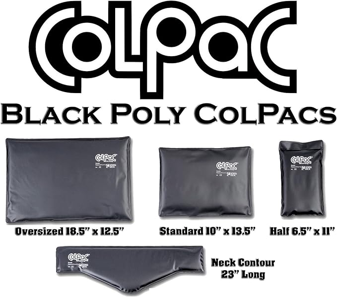 Chattanooga ColPac Clinical Grade Black Urethane Ice Pack (2 Pack) - Neck Contour, 21 Inch