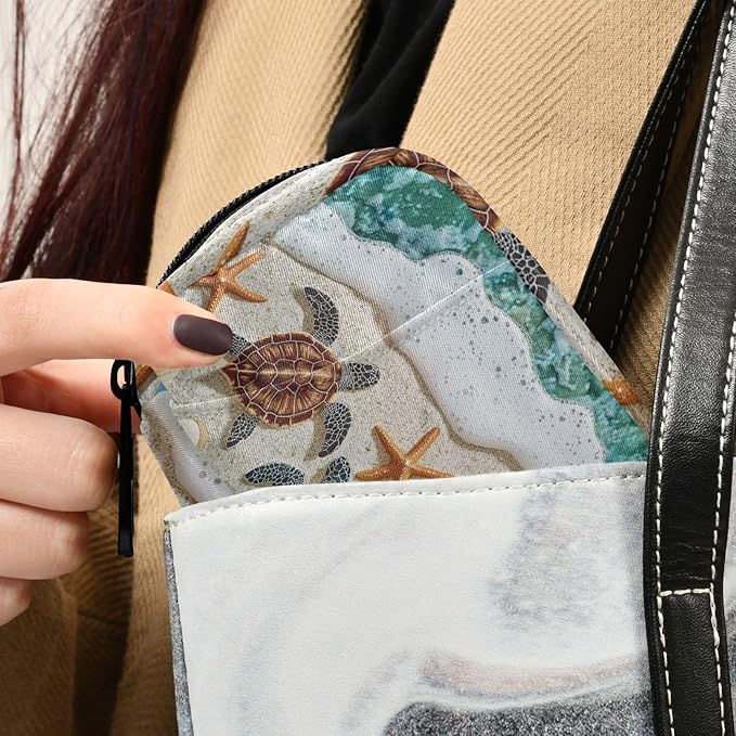 Travel Pill Case Sea Turtles Starfish Seashell Weekly Small Pill Box 7 Day Pill Box Pill Organizer Bag