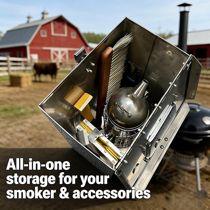 Stainless Steel Bee Smoker Jail Sealed Storage Box | smoke-Contained, Faraday Box | Multi-Purpose Tool Storage Box for Beekeepers, Farmers, Technicians & Outdoor Enthusiasts