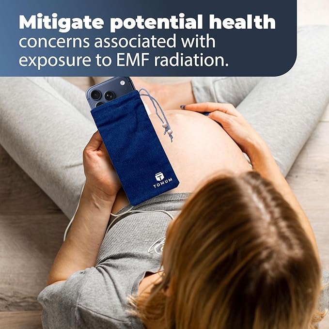 TOMUM EMF Shield Sleeve for Cell Phone - EMF Protection Smartphone Pouch - Anti EMP Bag - Signal Reducing Case for Radiation EMP 5G RFID Blue (2 Pack)