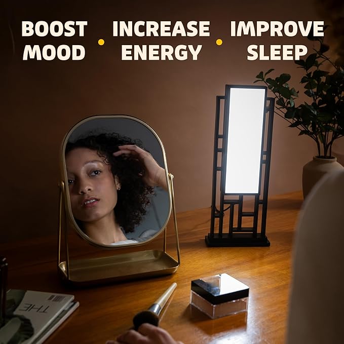 Circadian Optics Lattis Bright Light Therapy Desk Lamp | As Seen On Shark Tank | 10,000 LUX UV-Free Full-Spectrum LEDs | Art Deco Designer | Sunlight Lamp for Seasonal Blues, Focus, Energy & Sleep