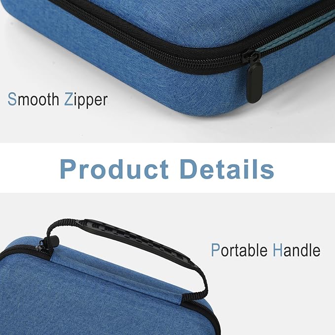 Massage Gun Hard Case Compatible with TheraGun Relief Handheld Percussion Massage Gun, Portable Travel Case Storage Carrying Bag with Mesh Pocket for Cables and Other Accessories Blue(Case Only)