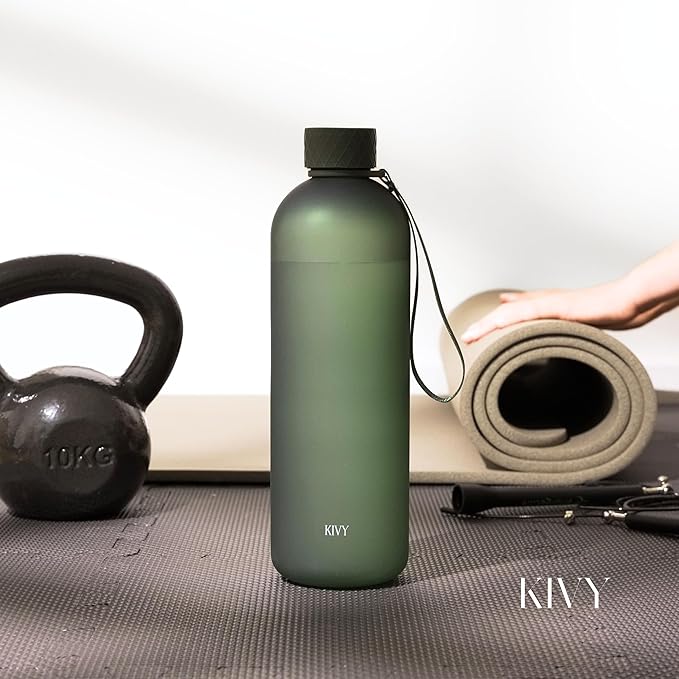 KIVY Large Water Bottle 50oz [Lightweight & Shatterproof] Fits Backpack & Cupholder for Travel, Sports, School - Clear water bottle no straw - 1.5 Liter water bottles - 50oz Water bottle