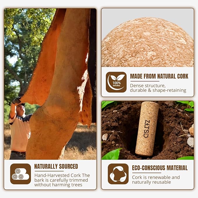 Natural Cork Balance Board Kit - 4-in-1 Foot & Ankle Training Set with 2 Balance Boards,Mini Roller, Massage Ball & Toe Resistance Bands - Portable Balance Trainer for Runners, Athletes & Seniors - Tan