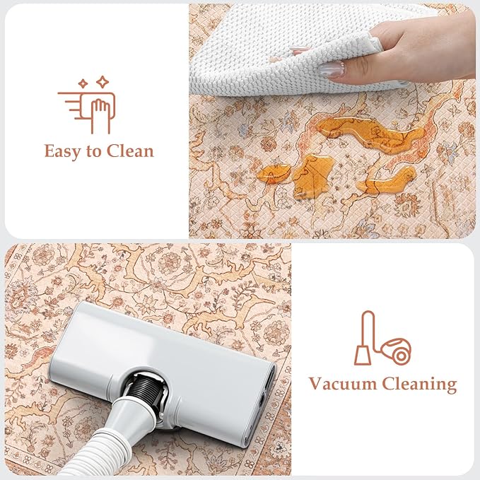 KIMODE Anti Fatigue Kitchen Mats for Floor, Boho Vintage Kitchen Rugs Sets of 2, Kitchen Floor Mats Cushioned Non Slip, Khaki Memory Foam Standing Mats for Laundry Office Sink Desk 17"x47"+17"x29"