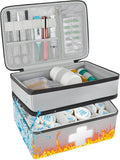 Fireproof & Waterproof Medicine Organizer Case for Pills Bottle, Large Capacity Medical Bag Holds Essential Accessories for Families & Travelers, Emergency Kit for Home, Car & Outdoor First Aid