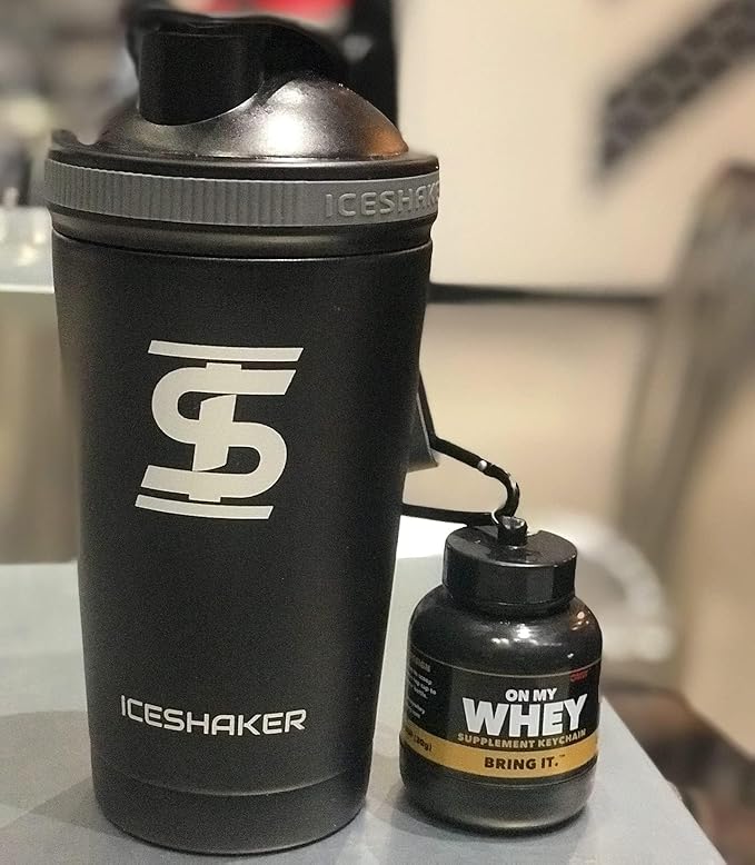 OnMyWhey - Protein Powder and Supplement Funnel Keychain, Portable to-Go Container for The Gym, Workouts, Fitness, and Travel - TSA Approved, Classic 3-Pack