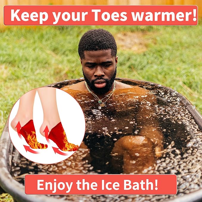 2 Pairs Ice Bath Toe Socks, Cold Plunge Toe Covers, Ice Bath Toe Booties Cold Plunge Toe Booties, Cold Plunge Tub Accessories, Reusable Neoprene Toe Warmers for Cold Plunge at Home