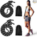 Lewtemi 2 Pcs Flow Rope for Fitness Double Woven Workout Rope Adjustable Length Flow Jump for Working out Men Women Training Exercise Gym Indoor Outdoor Beginner, 9 ft