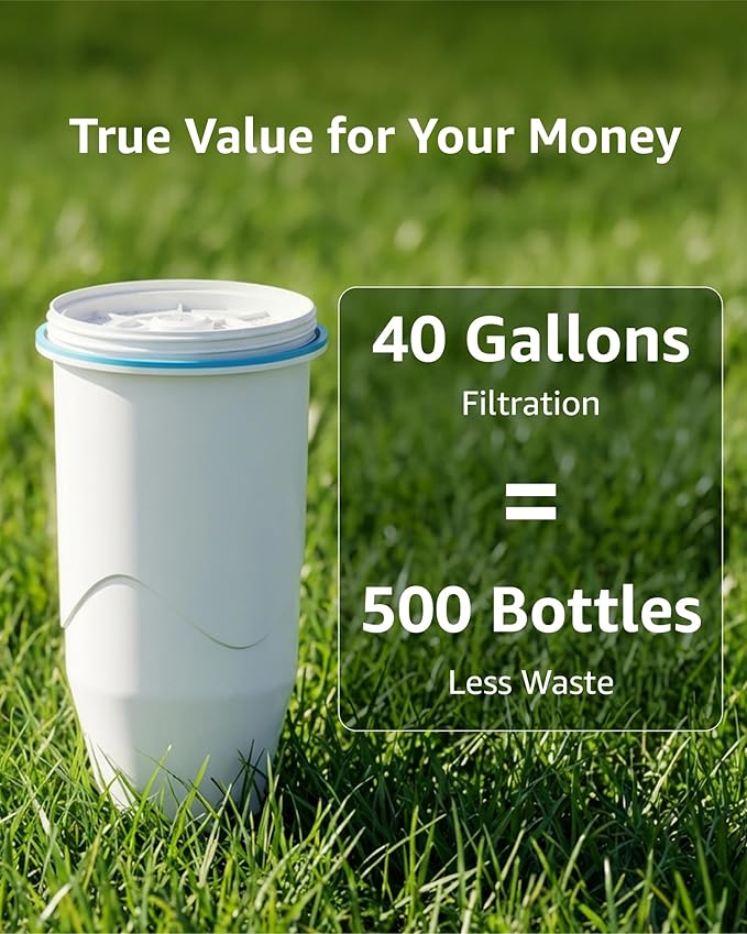 Compatible with Zero Pitchers and Dispenser, 0 TDS Premium Filtration, Fit for ZR-001 ZR-004 ZP-006 ZR-017 ZS-008 Filters, reducing Lead, Chromium, and Contaminants, 4 Pack