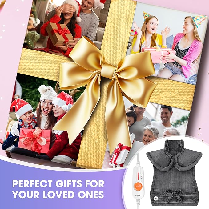 Boileau Electric Heating Pad for Back Pain Relief, Birthday Gifts for Women Men Mom Dad Elderly, Self Care Gifts for Him Wife Husband, Neck Shoulder Back Pain Relief 24"x33" Large Heating Heat Pad