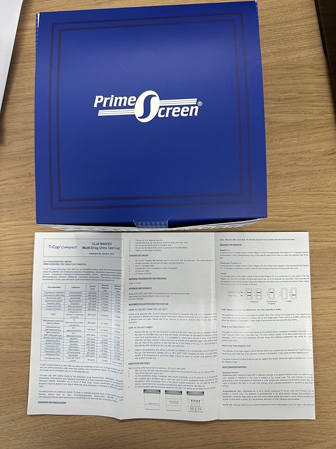 Prime Screen Multi Drug Urine Test Cup -6 Panel-Testing THC Marijuana(THC 50), BZO, COC, mAMP, OPI, OXY, C-CUP-CDOA-564[100 Pack]