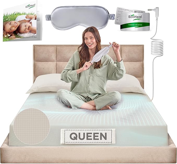 Earth Grounding Sheets Queen Size with 12% Silver Fiber & 4% Silk & 84% Cotton - Beige - Quality Certified Grounded Well Bed Sheet - Conductive Fitted Sheet for Better Sleep