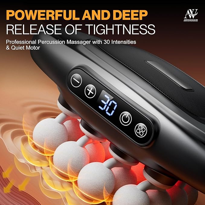 16 Head Massage Gun Deep Tissue - 2026 Upgraded 16-Drive Back Muscle Massager with 3 Modes & 30 Intensities, Portable Muscle Massager for Buttocks Muscles Pain Relief, Waist, Back, Neck