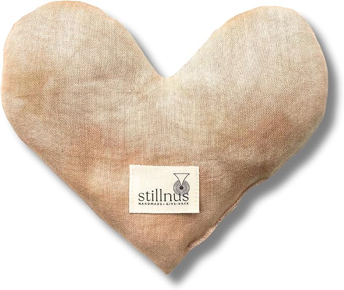 Handcrafted Weighted Heart Eye Pillow - Bamboo Cotton with Organic Lavender & Flaxseed - Hot & Cold Relaxation, Ready-to-Gift Self-Care & Meditation Accessory