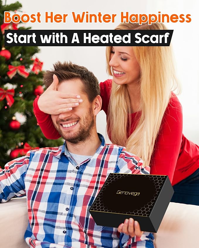 Heated Scarf Valentine Gifts Regalo Idea for Men Dad Husband Boyfriend Couple Brother Friend Hombre Papa Novio Who Have Everything Birthday Cumpleaños Navidad Anniversary Stress Relief Unique Bufandas