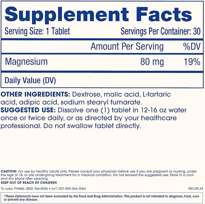 ProHealth Molecular Hydrogen Longevity Water Tablets | Clinically Studied | Third-Party Tested | 80 mg, 30 Tablets