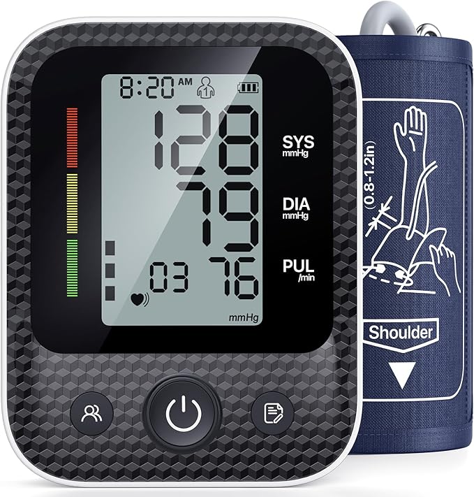 Blood Pressure Monitors for Home Use,Blood Pressure Machine Hypertension Display 2 * 120 Sets Memory with Carrying Case for Home Use