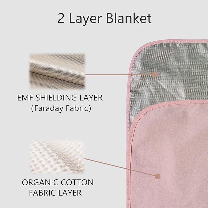 Faraday Blanket, Protection Cotton Blanket, for Cell Phone,Tablet,Laptop- Protection Against Direct Contact from 5G Signal,WiFi,Bluetooth,EMF,RF (Pink)