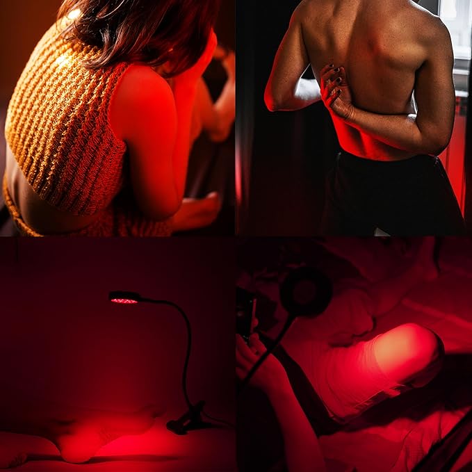 GREENIC Led Red Light Therapy Lamp, 660nm 850nm Small Portable USB Near Infrared Light Device at Home with Gooseneck and Clamp for Face, Body, Neck, Skin, Feet, Knee, Hands, Back, Shoulder, Legs