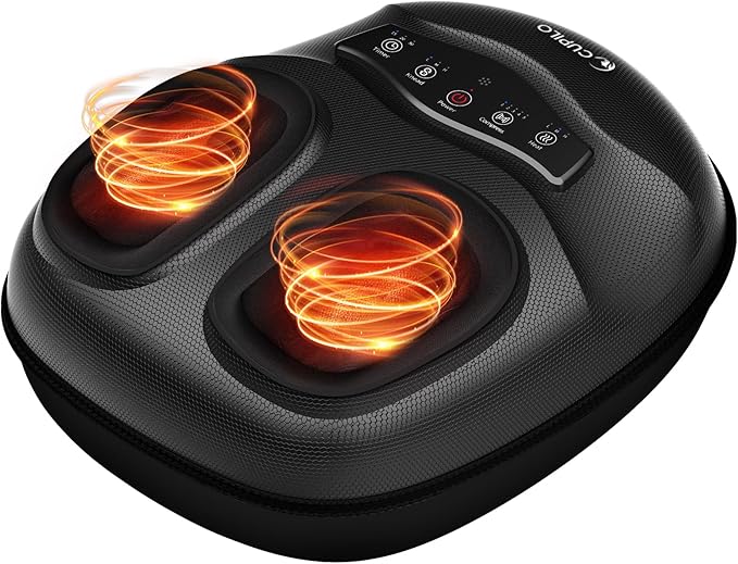 Shiatsu Foot Massager with Heat for Plantar Fasciitis Neuropathy, FSA Eligible HSA Approved Foot Massager Machine, Feet Massager for Foot Pains Relief, 5 Compression Levels, Gifts for Women Men