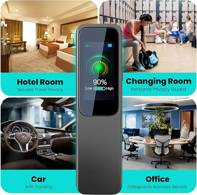 Hidden Camera Detectors – 2026 – Al Powered 7-Mode Touchscreen RF Detector, GPS Tracker Detector & Spy Camera Finder for Hotel, Home, and Car Security