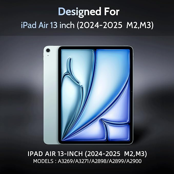 4-Way Magnetic Privacy Screen for iPad Air 13 Inch (2024-2026, M2 M3 M4), Removable 360 Spy Private Filter, Anti Blue Light Glare Bubble-Free Easy Install Black Screen Protector