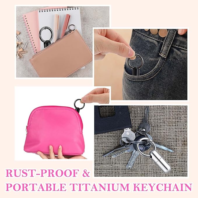 2 PCS Micro Keychain Pill Holder Small Pill Case Waterproof Medicine Organizer Tiny Pills Holder Bottle Portable Container with Keyring for Travel Outdoor Purse Pocket
