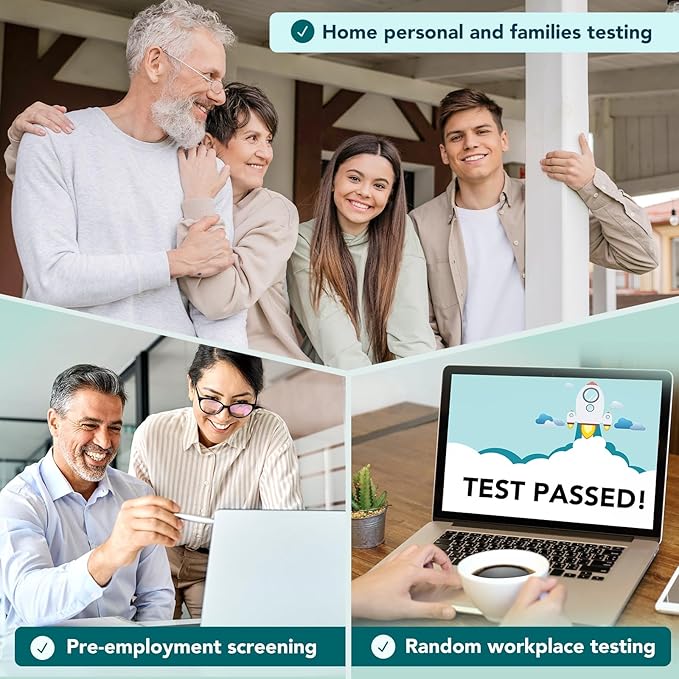 Easy@Home 5 Panel Urine Drug Test Kit [25 Pack] - THC/Marijuana, Cocaine, OPI, AMP, BZO All Drugs Testing Strips in One Kit - Home Use Drug Detox Tests with Results in 5 Mins #EDOAP-754