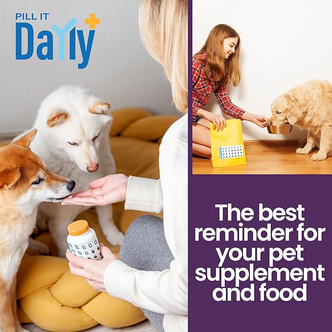 PILL IT DaYly Scratch Off Stickers, Daily Pill Reminder Medication Tracker, Pill Bottles Stickers, Portable Pill Tracker, Pill Organizer Alternative, Multi Dose, Kids, Pet, Travel, Prenatal Vitamins
