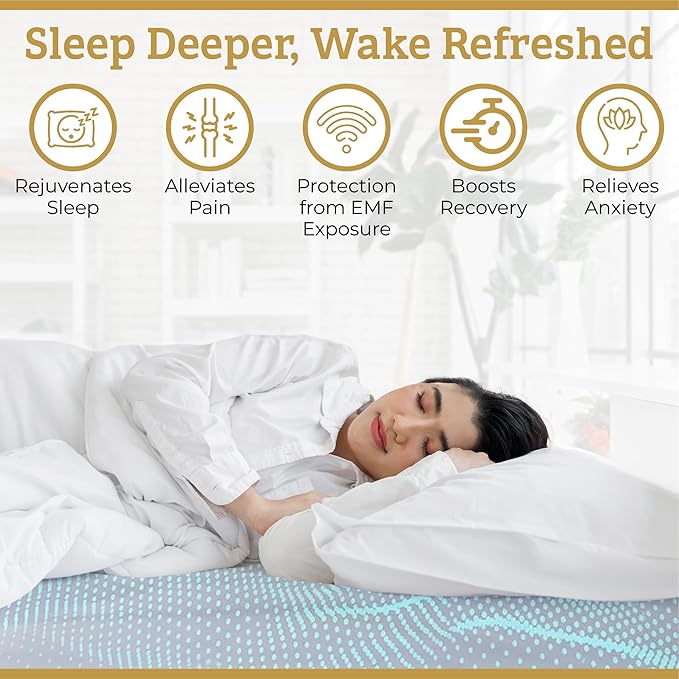 Grounding Sheets King Size - Organic Cotton & Silver Fibre Earthing Sheets for Bed - Grounding Rod & Cord Included for Indoor or Outdoor Grounding