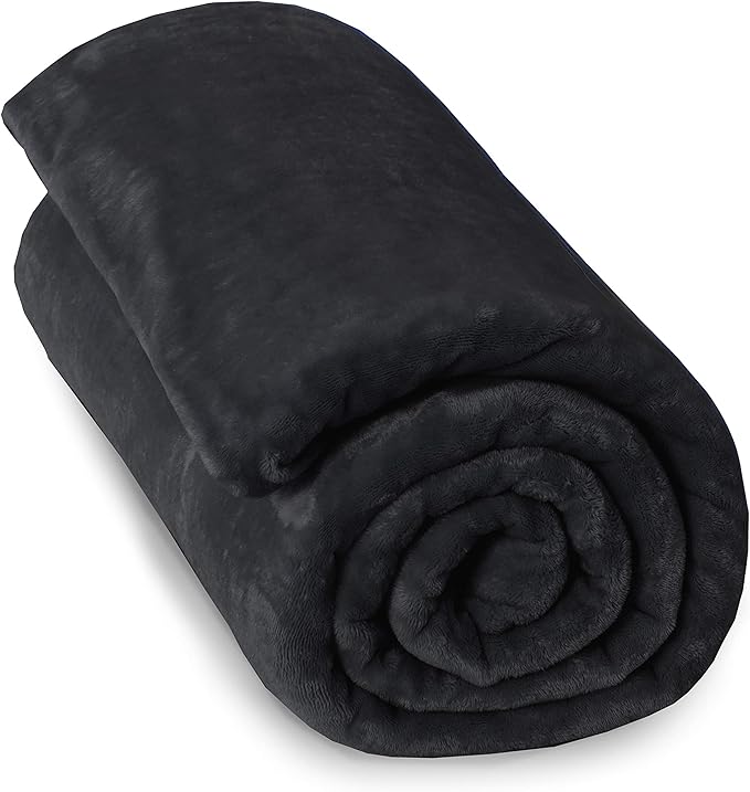Dream Lab Plush 15lb Weighted Blanket with Removable & Washable Cover, Charcoal, 48" x 72"