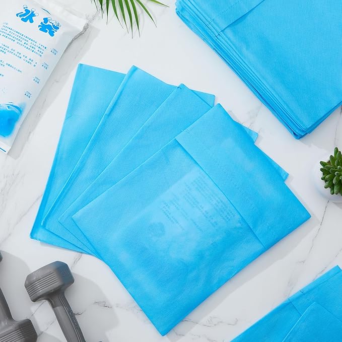 Tatuo 100 Pcs 10"x14" Disposable Hot Cold Pack Sleeves Seal Non Woven Disposable Ice Pack Sleeve Protective Cover for Hot and Cold Bags