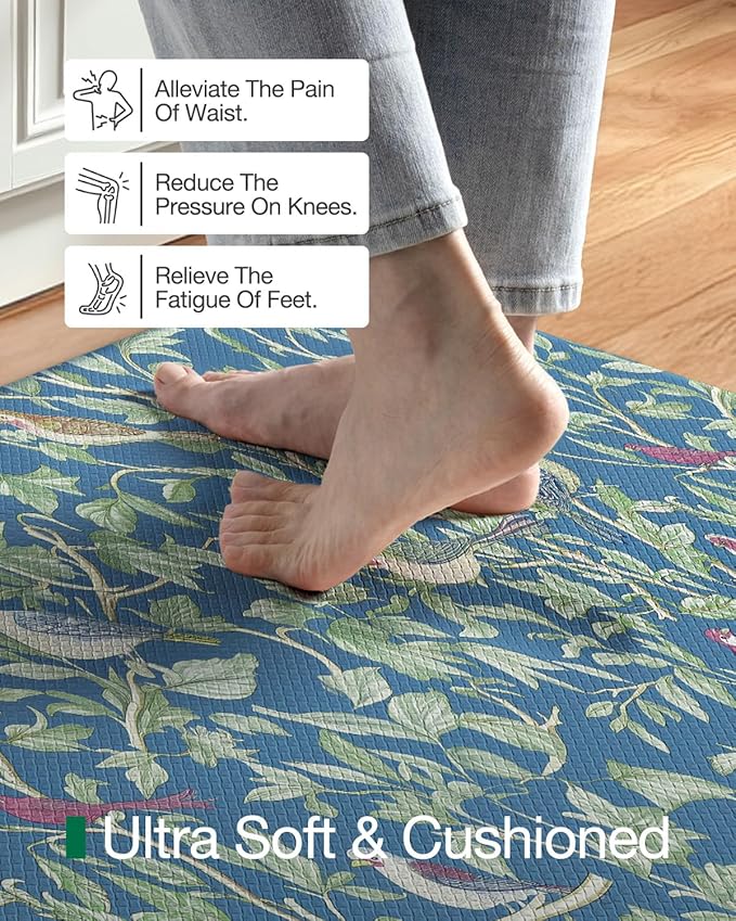 LUMI Anti Fatigue Kitchen Cushioned Mat for Floor, Padded Waterproof Runner for Standing, Stain Resistant Comfort Rugs for Home, Sink, Laundry, 24x59
