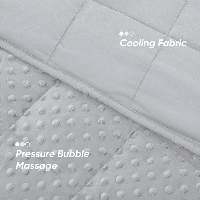 Weighted Blanket for Adults, Comfortable and Soft Throw Weighted Blanket with Premium Glass Beads for All Season 10 lbs 48"x72", Light Grey