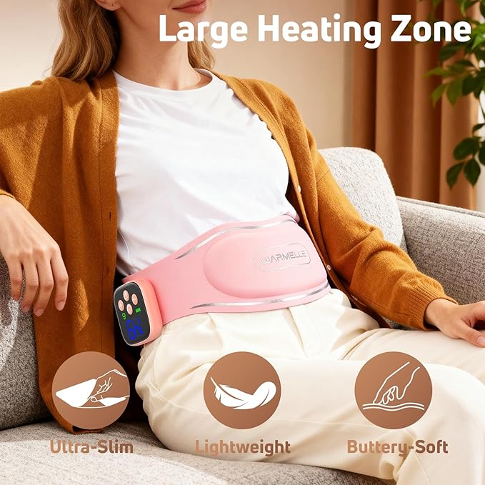 Heating Pad for Period Cramps, Portable Heating Pad for Back - Instant Soothing Menstrual Cramp Relief, Cordless Heating Pads Rechargeable - FSA Eligible and HSA Eligible