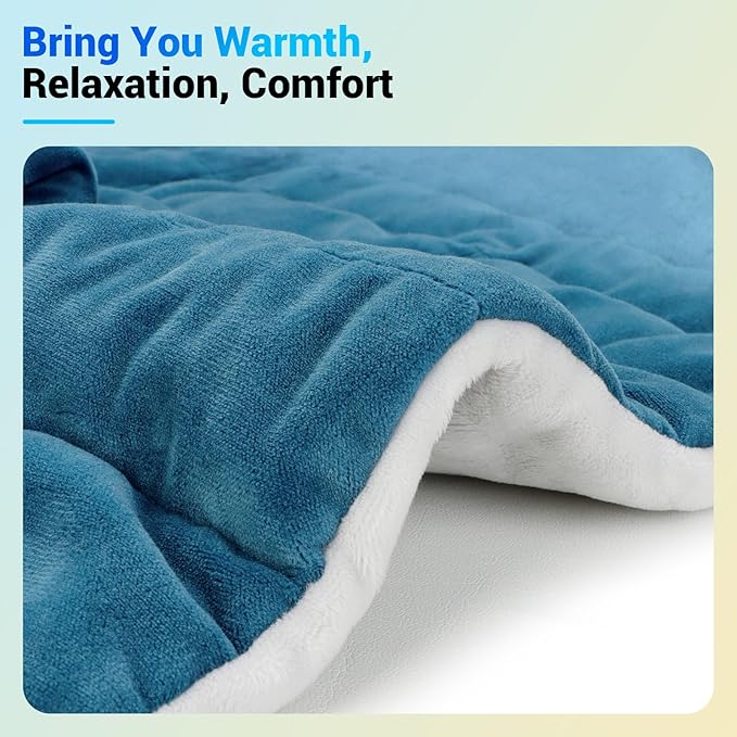 Comfytemp Heating Pad for Back Neck Shoulders, Weighted Electric Heating Pad for Full Back Relaxtion, Extra Large Heat Wrap, Wearable Heated Pad for Women Men Mom Dad Elderly with Auto-Off, 22"x33"