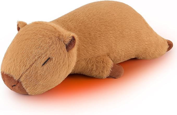 2lb Capybara Plush Stuffed Animals Microwavable Heating Pad-19'' Capybara Heating Pads for Cramps &Period Pain Relief for Women,Heatable & Coolable Stuffed Animals Bedtime Birthday Gift for Women Kids