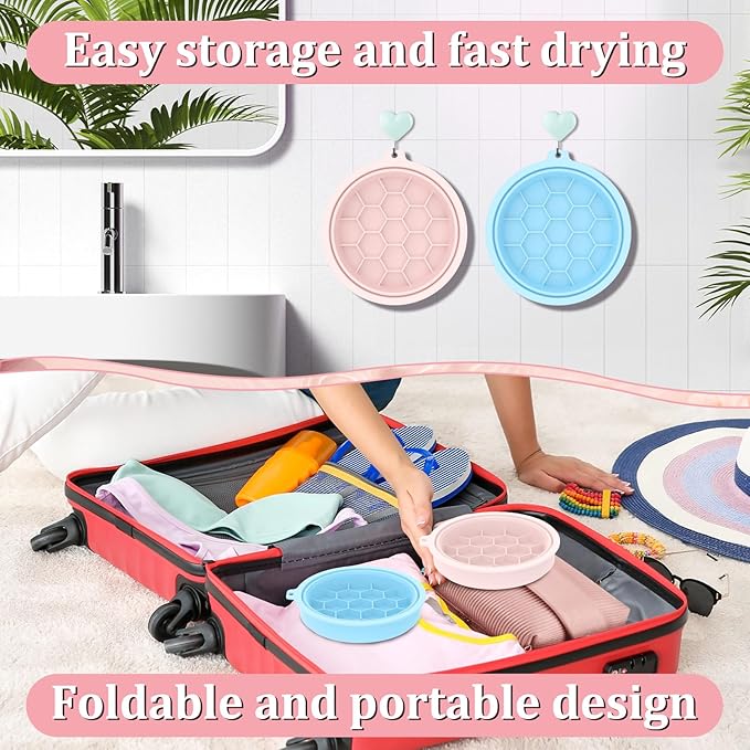 Face Bowl for Ice with Built-In Icetray, 2Pcs Foldable and Portable Ice Bath Face Bowls, Silicone Bowl for Dipping face ice Bath, Easy Storage and Carrying, Dipping face ice bath at Home and Travel