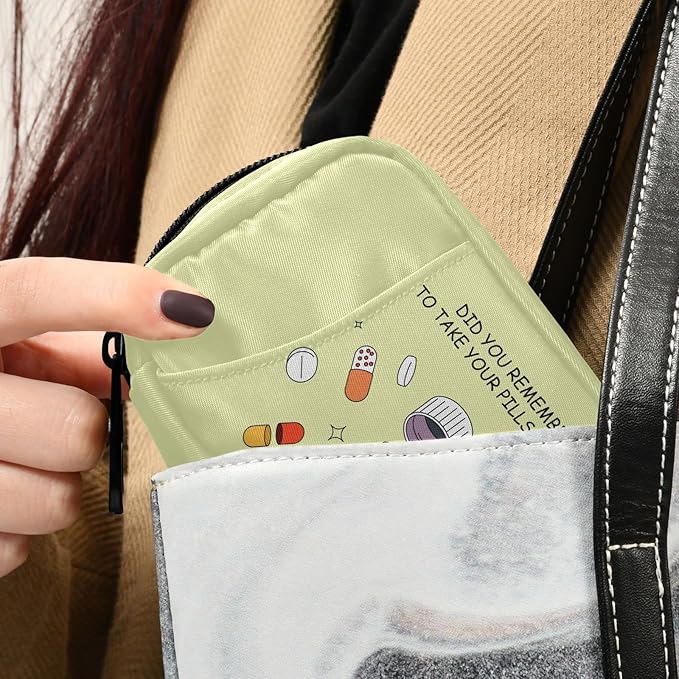 Naanle 7 Day Pill Case Bag - Portable Weekly Pill Organizer with Zipper, Compact Size for Vitamin Supplement Holder