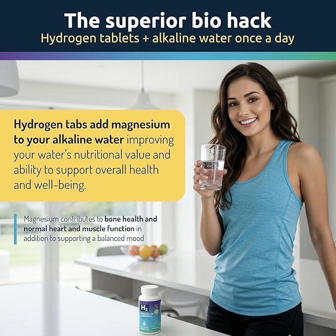 Invigorated Water Flavored Hydrogen Water Tablets with Magnesium - 12 PPM H2 Molecular Hydrogen Tablets for Drinking Water - Supports Energy, Brain & Cognitive Health, Non-GMO (60 servings, Raspberry)