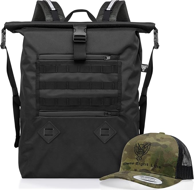 Xtreme Sight Line ~ AQUA RT Large Water-Proof Faraday Backpack/MultiCam Camo Hat Combo ~ Tracking/Hacking Defense ~ Stone