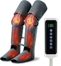Leg Compression Massager Foot Calf Massager with Heat and Compression, Leg Compression Boots for Recovery & Pain Relief, 3 Intensities 4 Chambers Sequential Massage