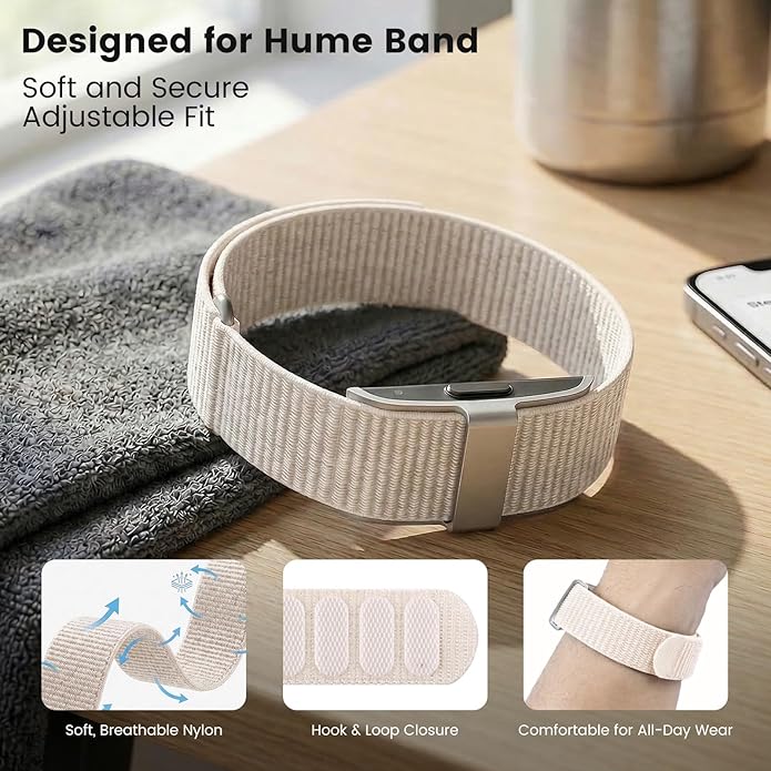 BlackPro for Hume Band Replacement Strap, Soft Breathable Nylon Loop Wristband for HumeHealth Watch Band