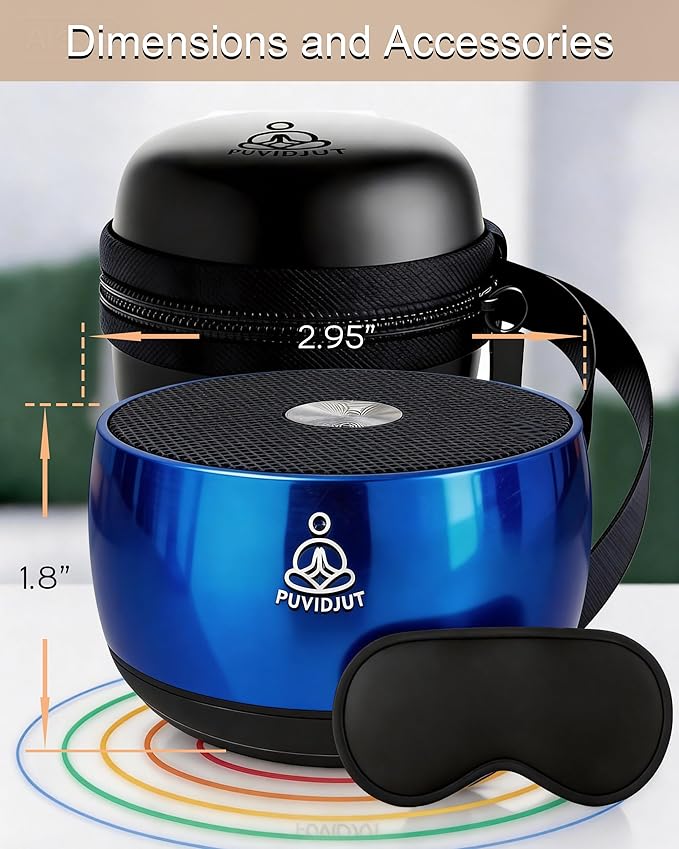 Sound Machine for Sleep, PUVIDJUT M3 Pure Frequencies & Singing Bowl Tone,Cordless Non-White Noise Sleep aids for Adults, Portable Size,Help to Relax and Calm and Drift to Sleep