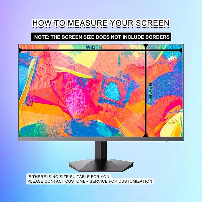 31.5 Inch 16:9 Computer Privacy Screen for Widescreen Monitor, Removable Anti Blue Light Glare Eye Protection Shield, Black Blackout Anti Spy Desktop Security Private Filter. Size Is(697*392