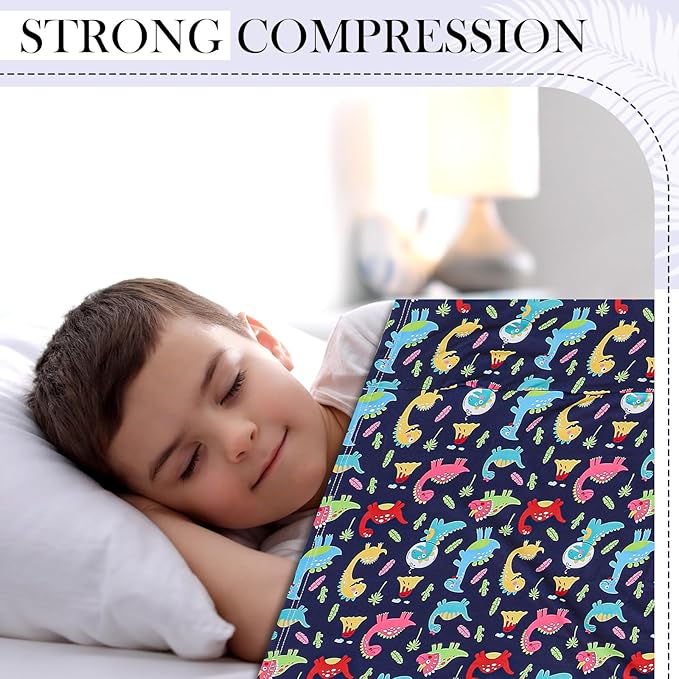 Sensory Sheet Bed Sheet for Kids Adults Toddler Dinosaur Blanket, Twin Size Breathable Stretchy Comfortable Sleeping Bedding Christmas Compression Sheets for Kids Twin