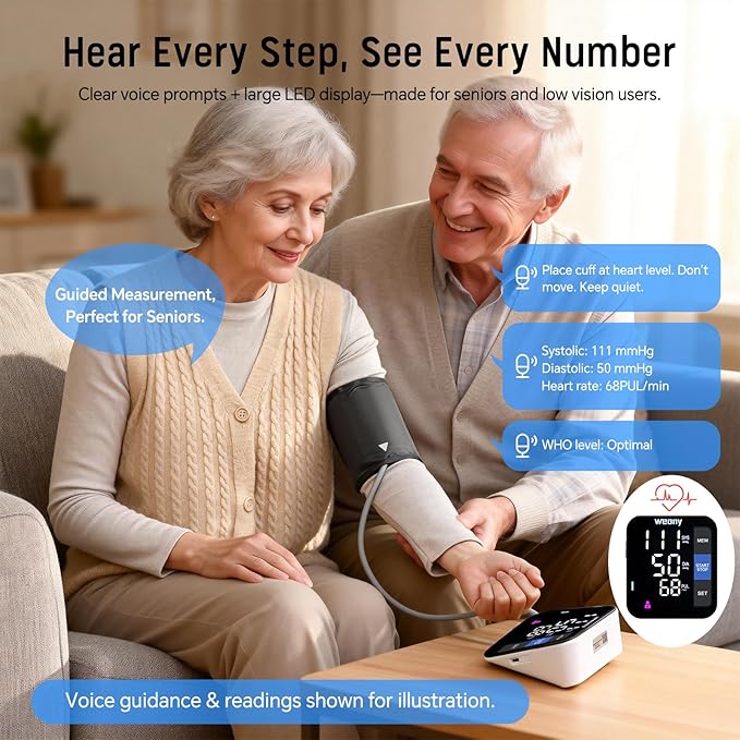Blood Pressure Monitor for Home Use,Upper Arm Blood Pressure Cuff 9-17'' Large Cuff,Automatic Blood Pressure Machine with 2×199 Sets & 6'' LED Backlit Screen,Talking Home Blood Pressure Cuff Arm